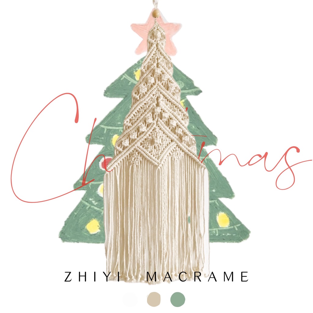 Cây thông noen thắt macrame trang trí