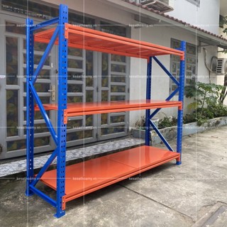 Kệ trung tải dài 2m, kệ sắt đa năng 3 tầng, kệ để hàng d200xr60xc200cm 3 tầng