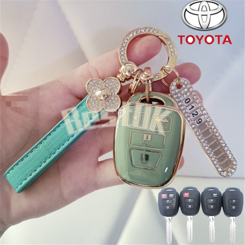 Vỏ TPU Mềm Bảo Vệ Chìa Khóa Xe Hơi Toyota Camry 2019 Rav4 2018 Corolla 2016 Tacoma Vios Prius C Highlander