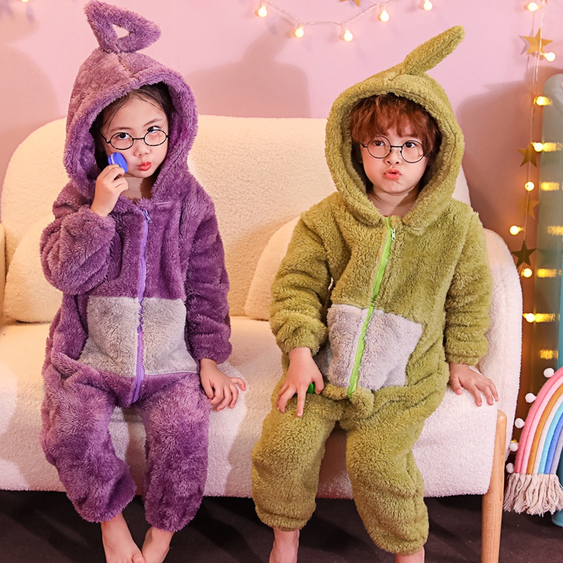 Bộ Đồ Ngủ Liền Thân Hóa Trang Teletubbies Dipsy PO Lala Tinky Winky Halloween Cho Bé