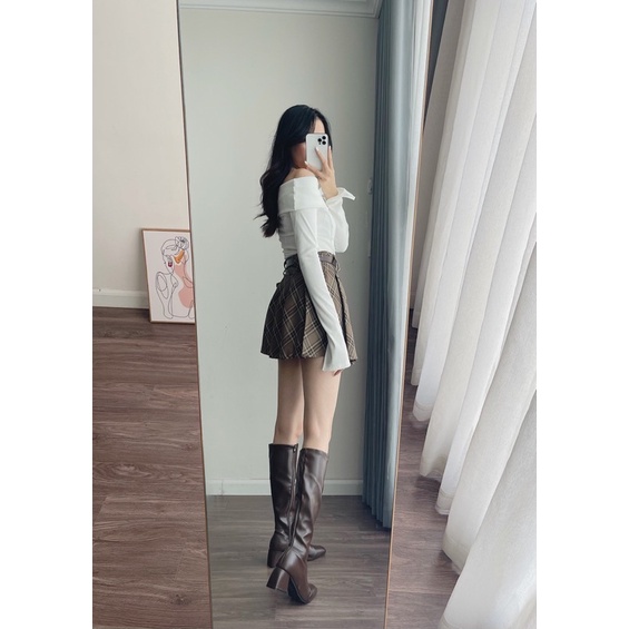 WOODIE SKIRT - chân váy xếp ly dáng ngắn tặng kèm đai REGEN