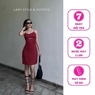 Đầm lụa hai dây ôm dáng ngắn được may 2 lớp lady style & outfits