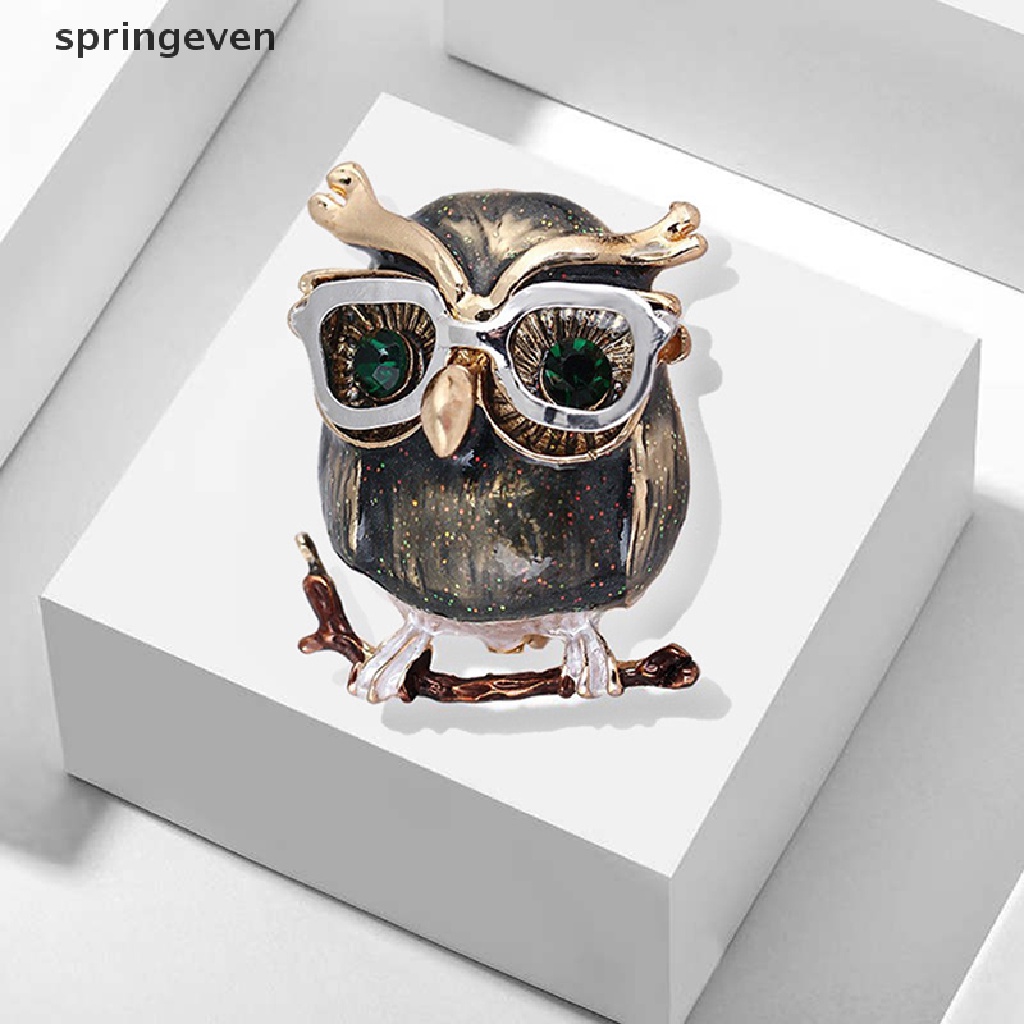 Ghim Cài Áo Hình Chim Cú Đính Đá Lấp Lánh Thanh Lịch