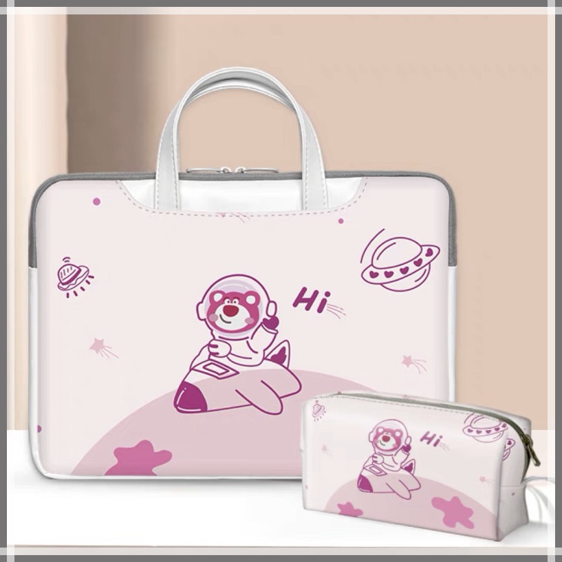 Túi đựng máy tính xách tay 17.3inch 13.3 12 14 15.6inch chống nước họa tiết hoạt hình gấu Lotso