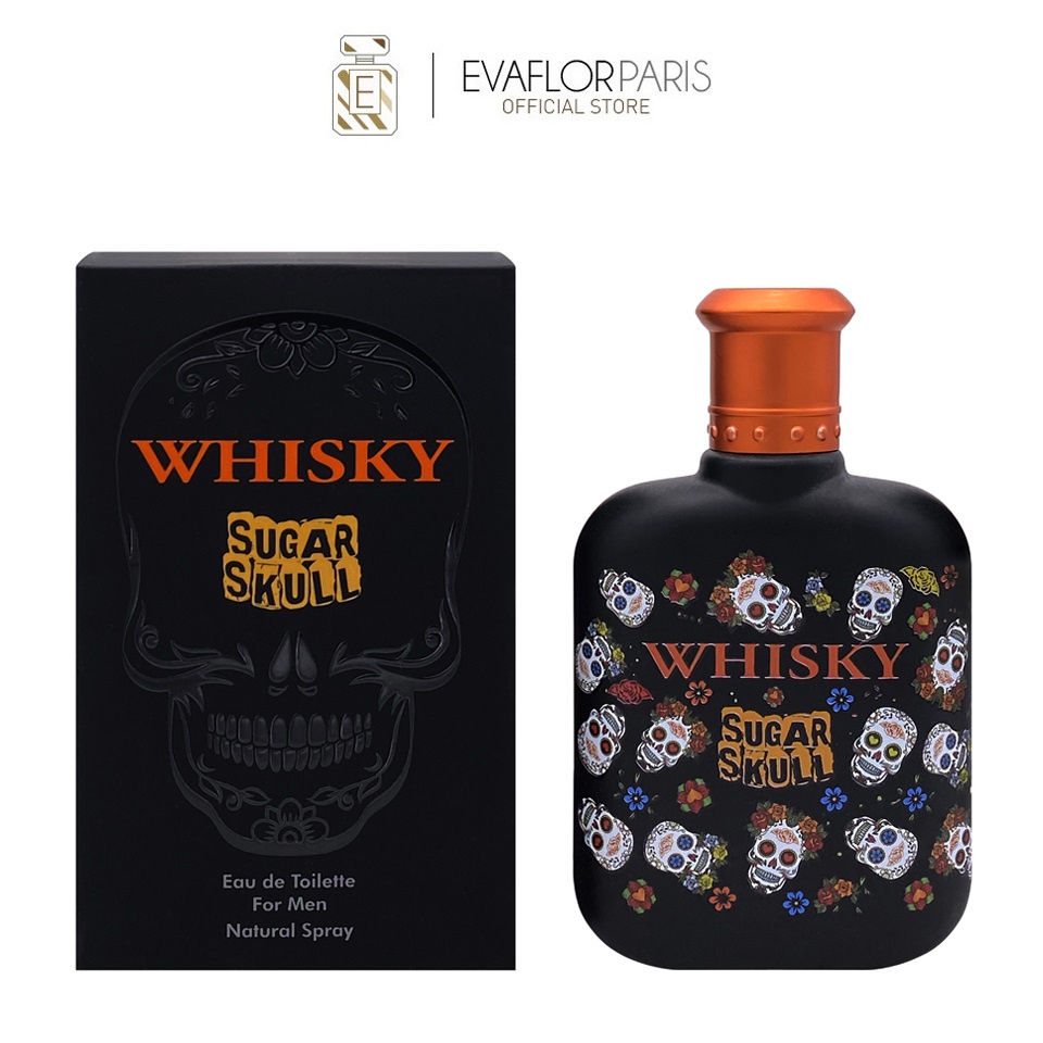 Nước hoa Evaflor Whisky Sugar Skull chính hãng Pháp hương thơm táo bạo và quyến rũ dành cho nam 100ml