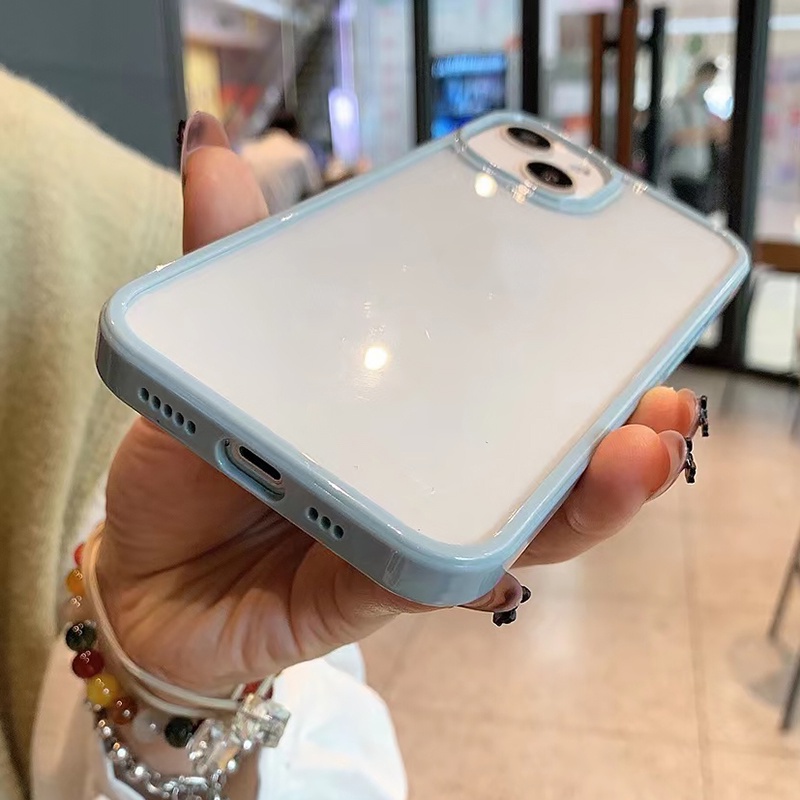 Ốp Điện Thoại Cứng Chống Sốc Chống Rơi Màu Kẹo Cho iPhone 14 13 12 11 Pro Max XS XR X 8 7 Plus