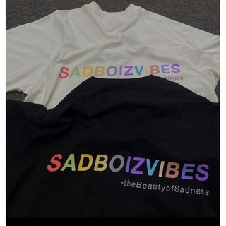 Áo thun dài tay xuông Sadboizvibes 7 màu (LOGO IN) ulzang nam nữ oversize hai màu đen trắng