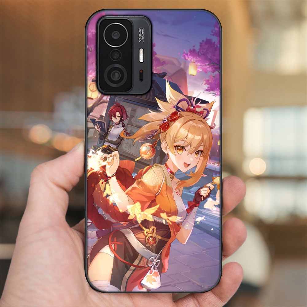 Ốp lưng Xiaomi 11T Pro 5G viền đen in hình Yoimiya Genshin Impact