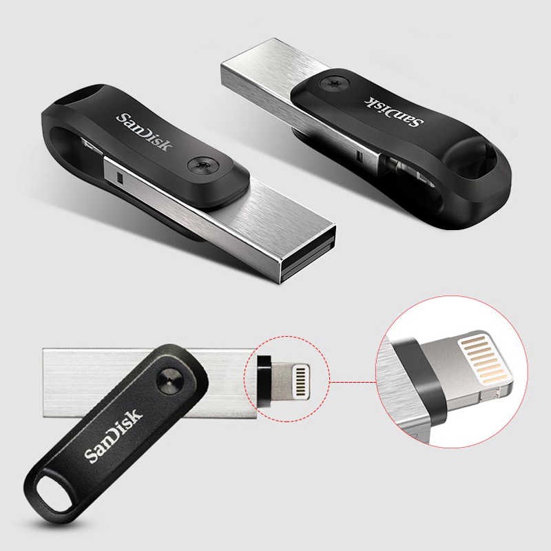 USB OTG 256gGB Sandisk iXpand GO cho Iphone Ipad (Móc được vào chìa khóa) Chính Hãng