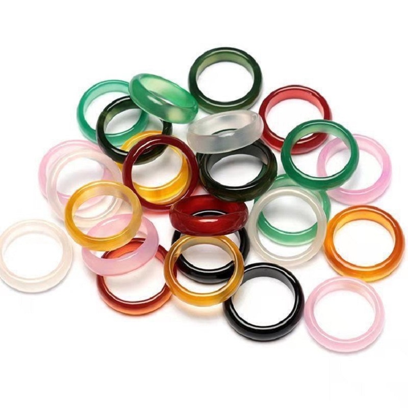 Bán Sỉ 50 Nhẫn Đá Mã Não Pha Lê Trong Suốt Thời Trang Cho Nữ