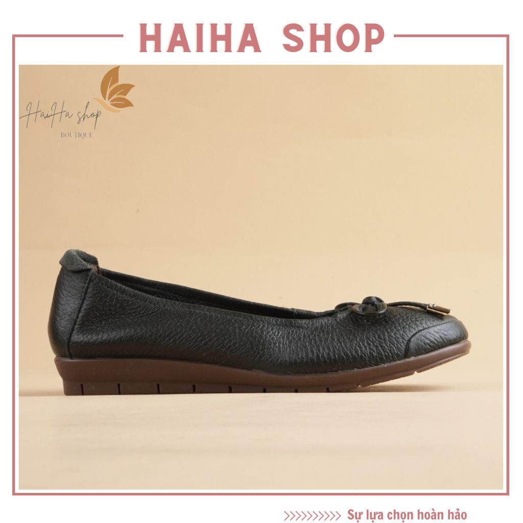 Giày bệt nữ - Giày búp bê nữ mũi tròn đính nơ siêu nhẹ