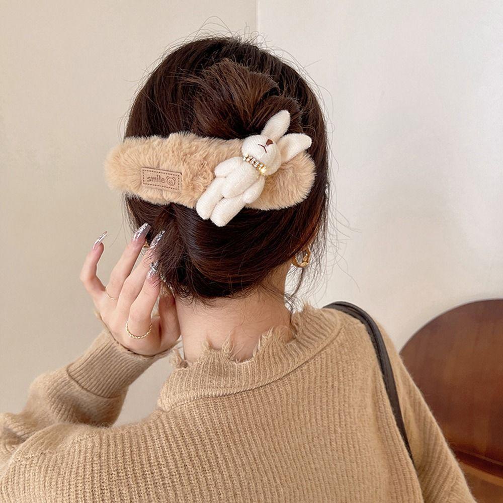 Kẹp Tóc Hình Thỏ Bằng Acrylic Dễ Thương Cho Nữ