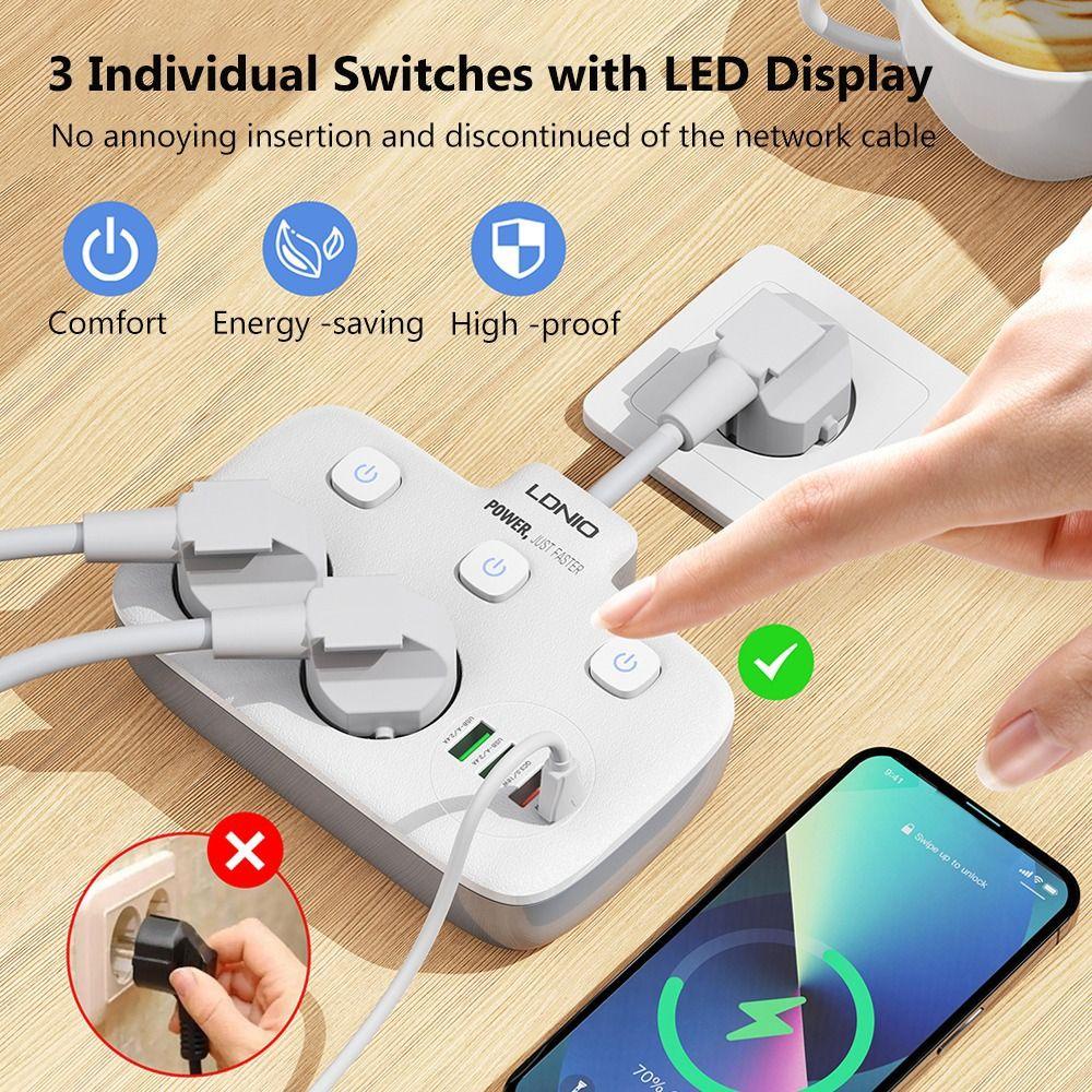 FOREVER Ổ Cắm Điện Du Lịch 4 Cổng USB