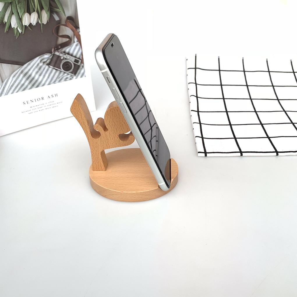 Giá Đỡ Điện Thoại Bằng Gỗ Kiểu Dáng Hoạt Hình Dễ Thương