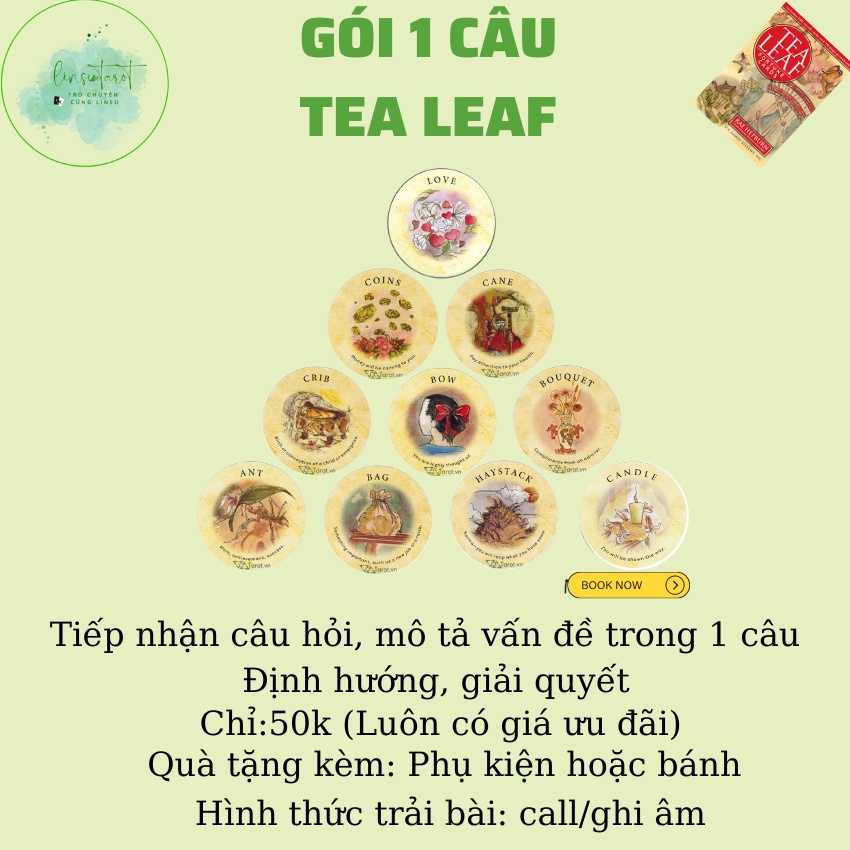 GÓI 1 CÂU HỎI TEA LEAF (BÀI TRÀ) LINSUTAROT Tặng Kèm Quà Hoặc Phụ Kiện