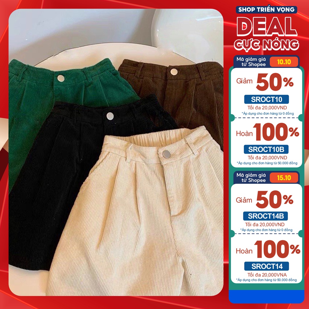 Quần short Ngố Nhung Gân - short sọc ullzang unisex - AAG99
