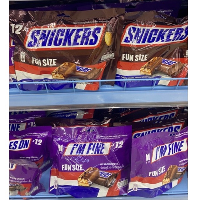 Kẹo Socola Snickers Đậu Phộng Fun Size Túi 12 Thanh - 240g