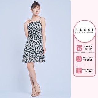 Váy hoa nhí 2 dây, đầm maxi hoa nhí HECCI hai dây hoa cúc dáng xòe nữ tính V326