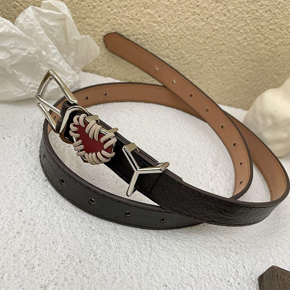 VANES1 Thắt Lưng Khóa Kim Loại Hình Trái Tim Phong Cách Vintage Thanh Lịch Cho Nữ