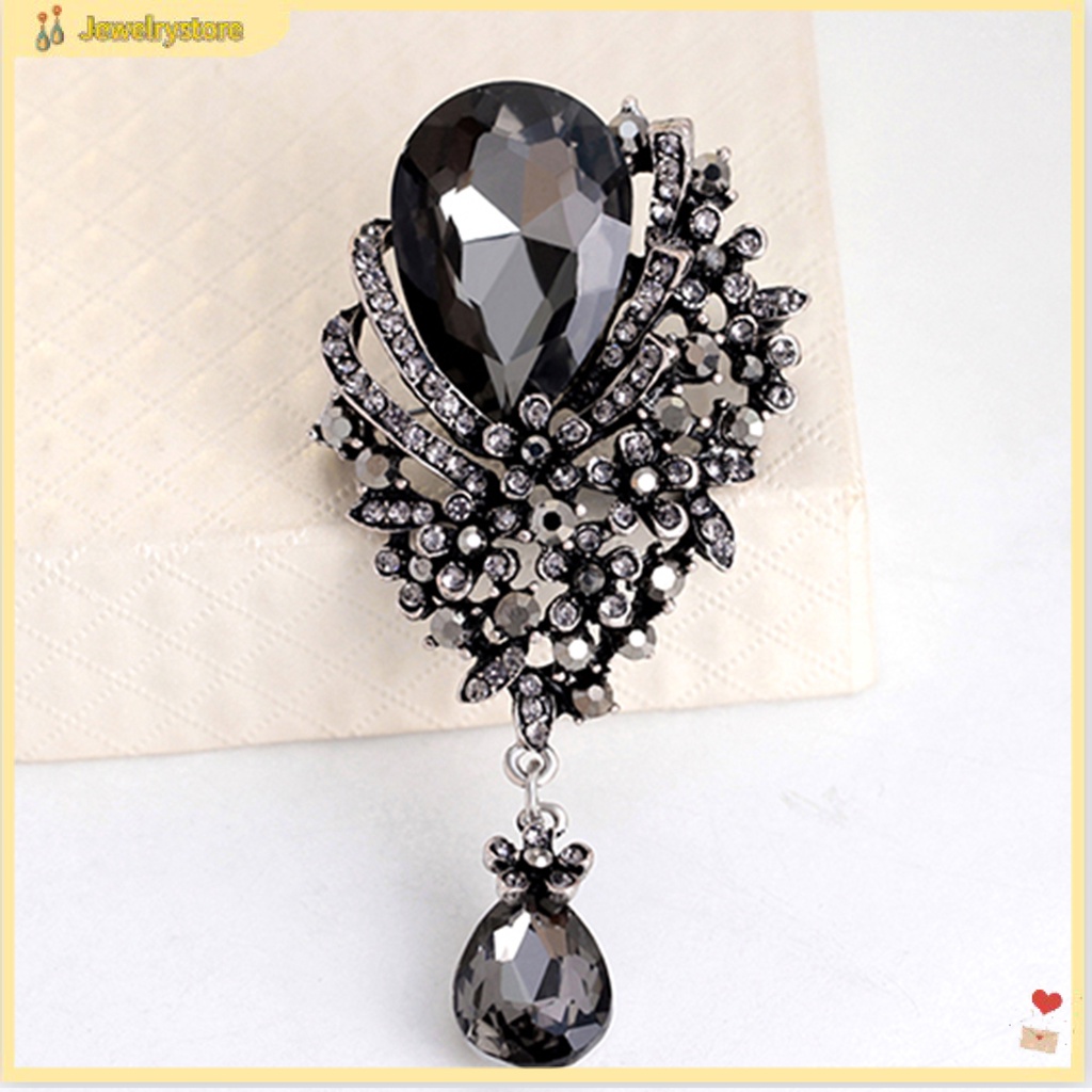 Ghim cài hình hoa đính đá thanh lịch sang trọng cho nữ jsm1