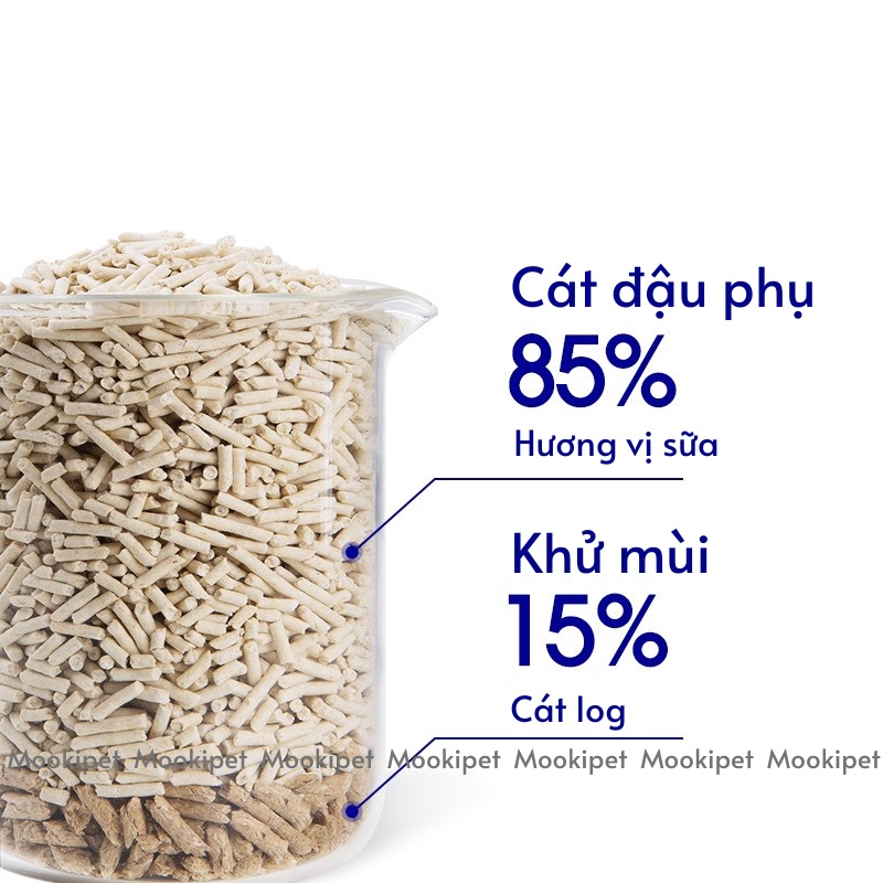 Cát đậu nành Cature Natural 3 trong 1 Khử mùi không bụi Tofu 6L xả được bồn cầu Dành cho mèo Mookipet