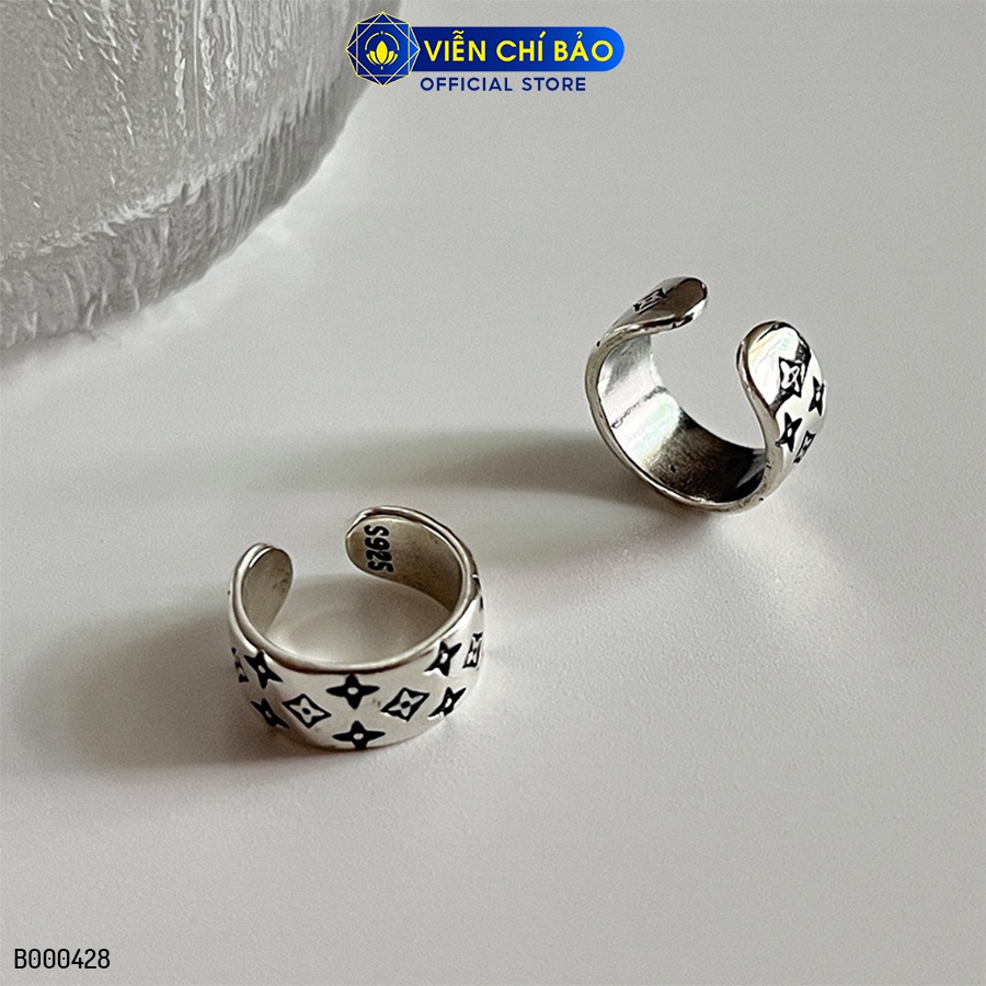 Bông tai bạc nữ LV kẹp vành - chiếc chất liệu bạc 925 thời trang phụ kiện trang sức Viễn Chí Bảo B000428