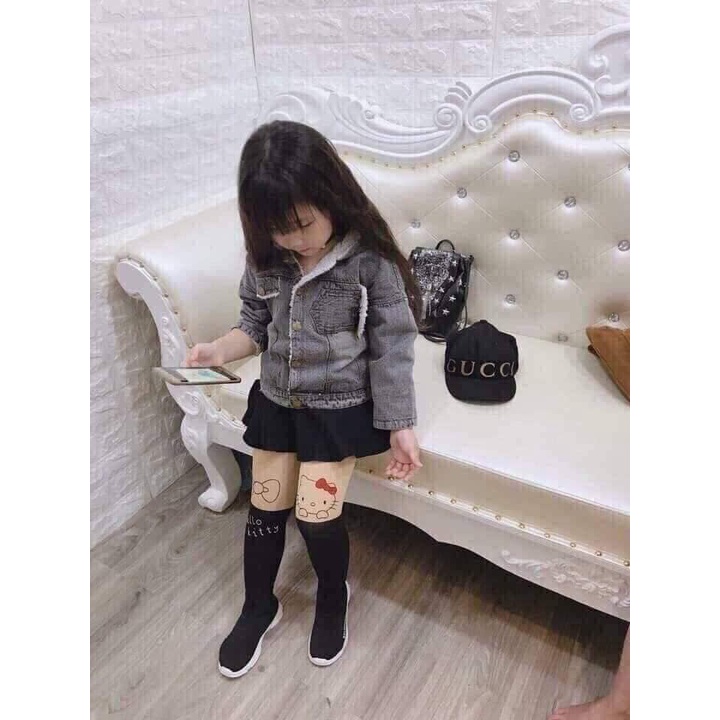 Quần tất cotton giả bốt họa tiết hoạt hình cho bé - LABI