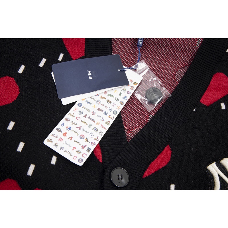 ❤❀  ❤ Mlb Áo Khoác Cardigan Tay Dài Cổ Chữ V Thêu Chữ Thời Trang