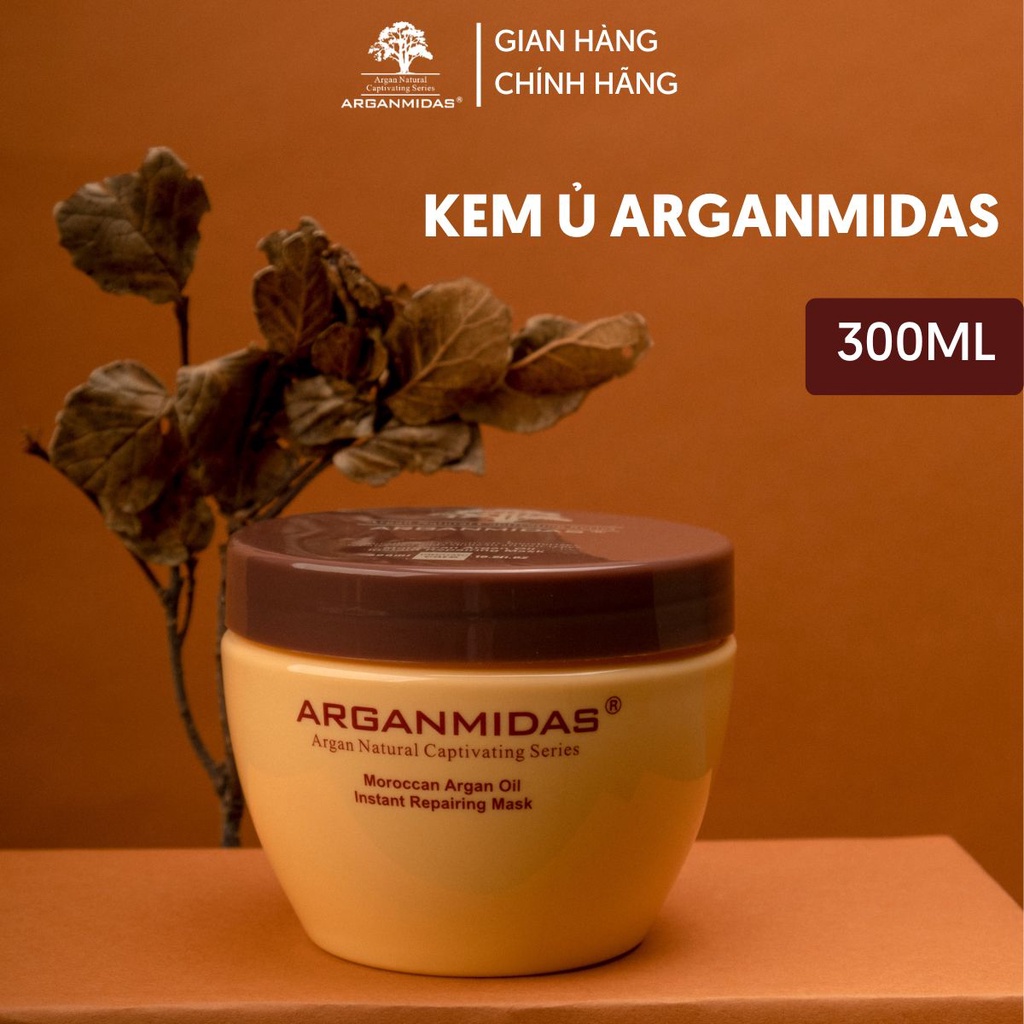 Kem ủ dưỡng tóc Arganmidas tinh dầu Moroccan Argan phục hồi hư tổn dưỡng tóc luôn bóng mượt chắc khỏe 300ml