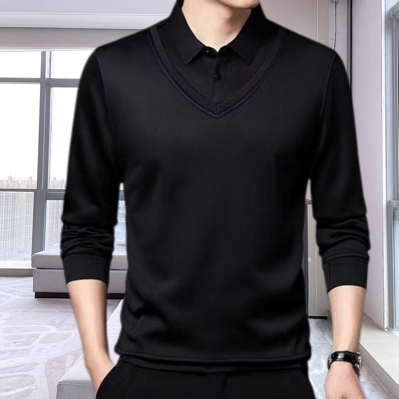 Áo Thun POLO Mỏng Tay Dài In Họa Tiết Kẻ Sọc Thời Trang Xuân Thu 2022 Cho Nam