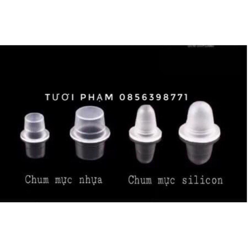 Chum Silicon Và Hũ Nhựa Đựng Mực Phun Xăm