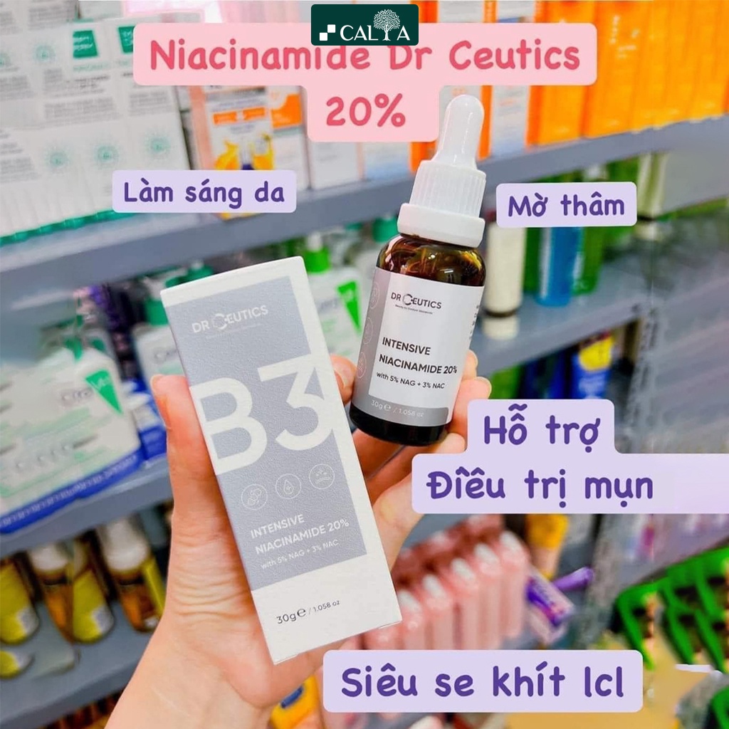 Tinh chất Serum DrCeutics B3 Niacinamide Intensive 20% Mờ Thâm Nám, Làm Sáng Da, Kiềm Dầu 30g