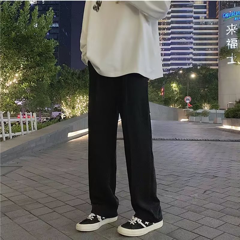 Quần Dài Ống Rộng Oversize Màu Trơn Thời Trang Nhật Bản Cho Nam Cỡ M-2XL