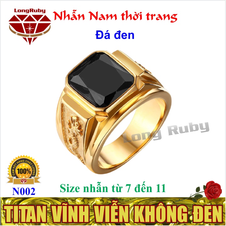 Nhẫn nam cao cấp Titan đá đỏ - N002