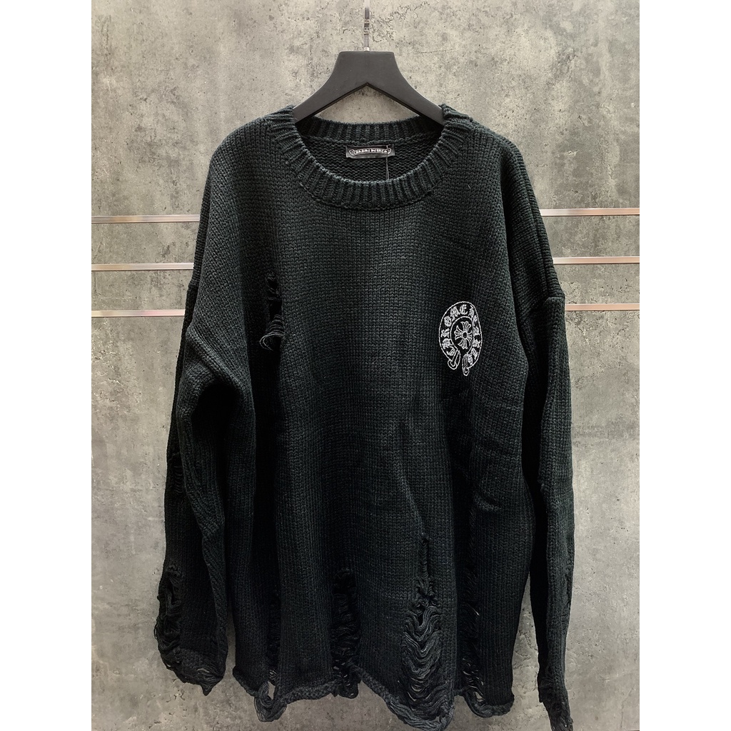 ÁO LEN RÁCH CHROME HEARTS 2.0 HÀNG QUẢNG CHÂU CAO CẤP. ÁO LEN THỜI TRANG LUXURY SANG TRỌNG