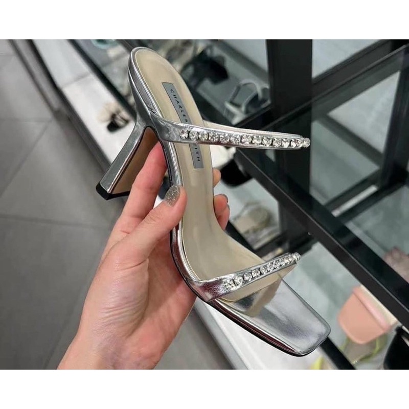 Giày Cao Gót CNK Cao 9cm Quai Đính Đá FullBox Chuẩn Hãng