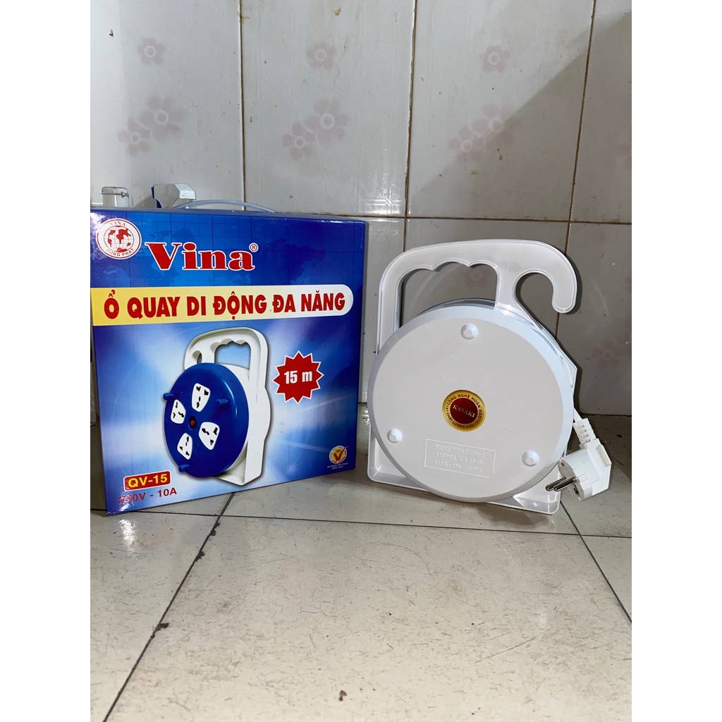 Ổ cắm quay di động đa năng Vina 15m chống vỡ , chịu nhiệt cao