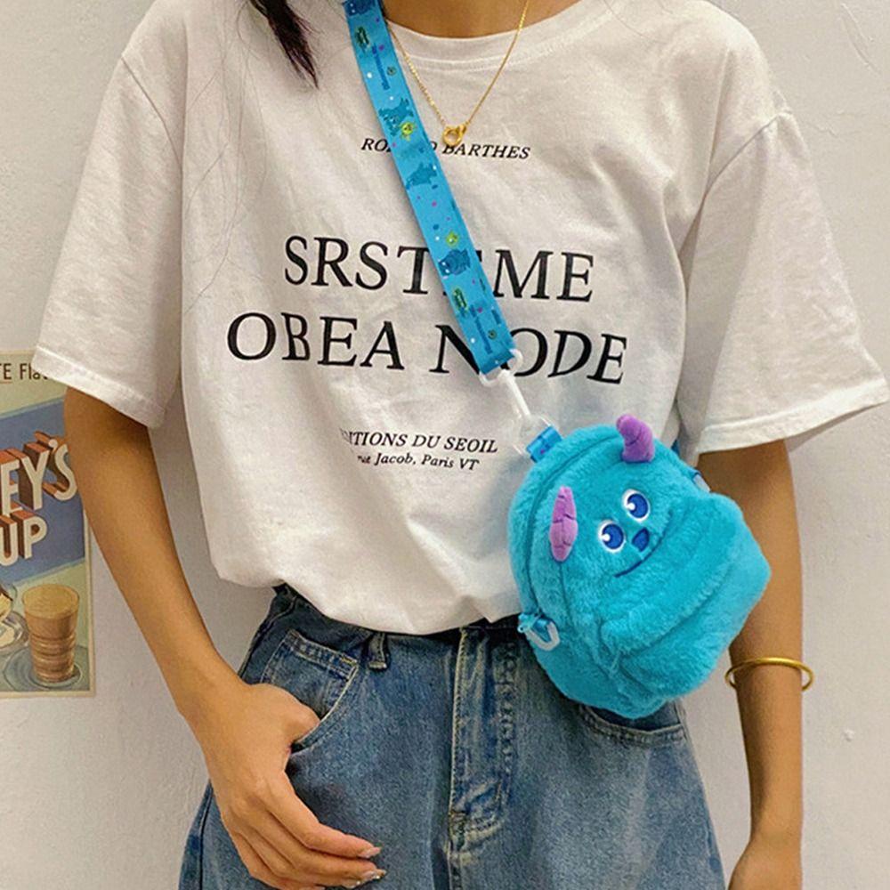 Túi Đeo Vai Hình Gấu / Dâu Tây Phủ Lông Dễ Thương Thời Trang Mùa Thu Cho Nữ