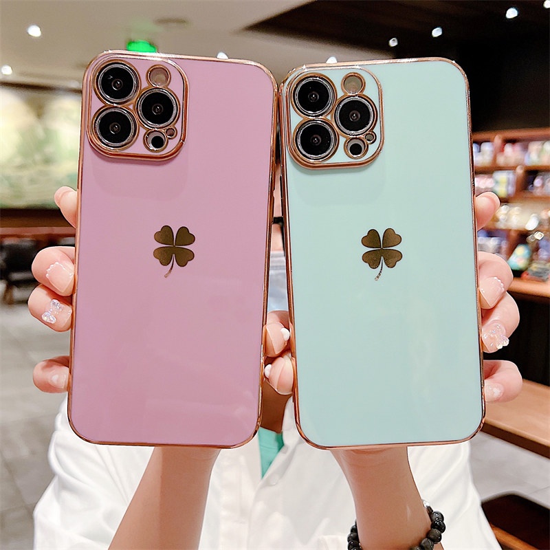 Ốp Điện Thoại Silicon TPU Mạ Điện Sang Trọng Cho iPhone 13 12 11 Pro Max