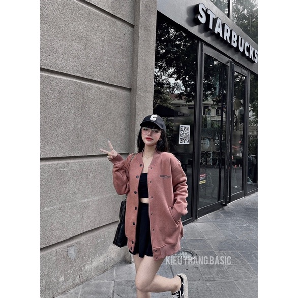 [NEW] ÁO BOMBER NỈ ESSENTIALS [ẢNH THẬT]