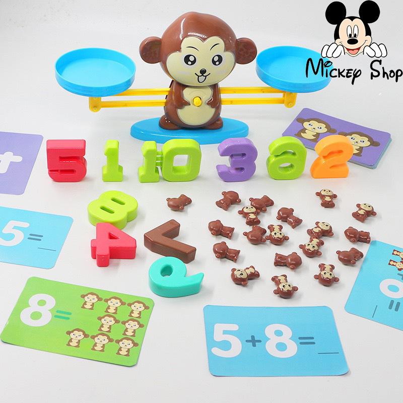 Đồ chơi montessori cân khỉ thăng bằng học toán đồ chơi toán học hỗ trợ học toán và tính phép tính hiệu quả