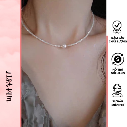 Vòng cổ choker mix pha lê size 7 li
