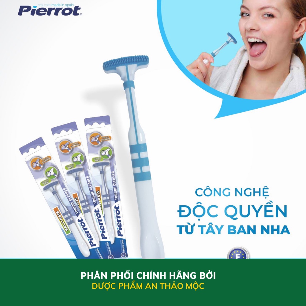 Dụng cụ làm sạch lưỡi Pierrot giúp làm sạch lưỡi vệ sinh mảng bám giảm hôi miệng vi khuẩn cải thiện hơi thở