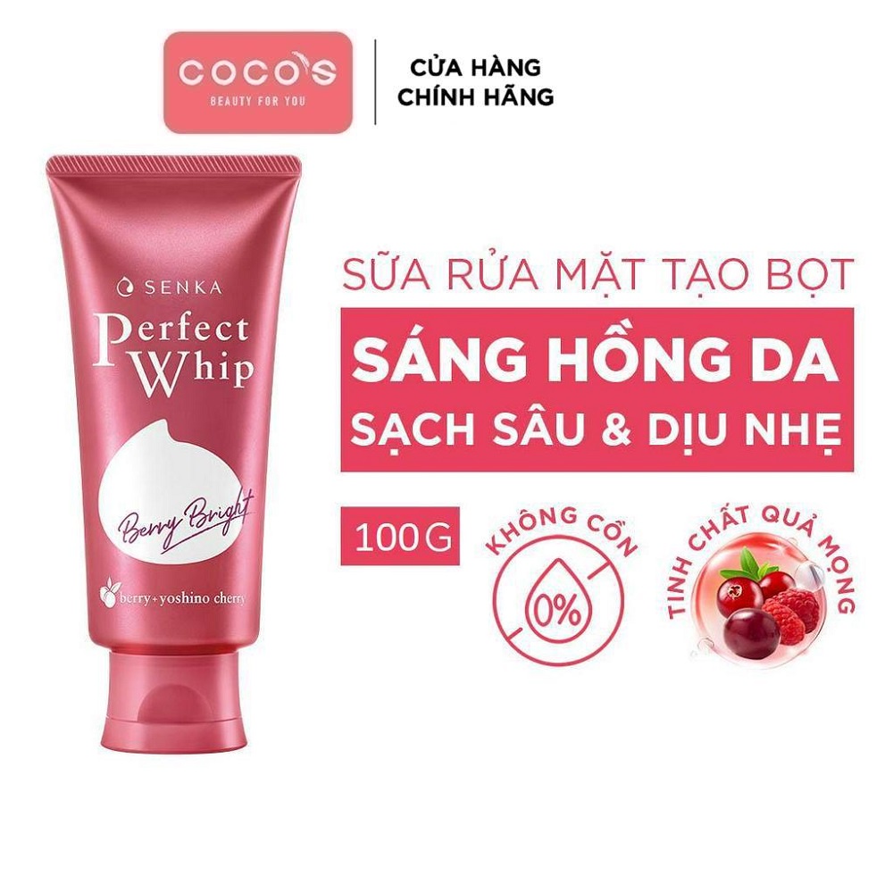 Sữa rửa mặt sạch mát, sáng mịn, giảm mụn, ngừa lão hóa da SENKA (100g/120g)