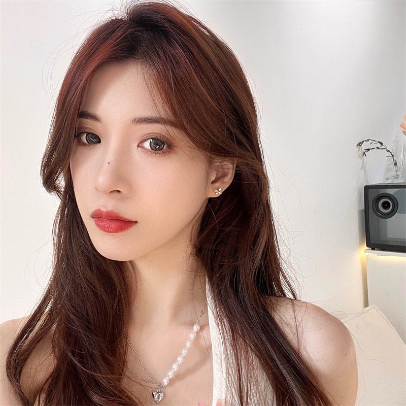 Khuyên Tai Dạng Kẹp Hình Bướm Không Cần Bấm Lỗ Đính Đá Zircon Đẹp Mắt CEtE20