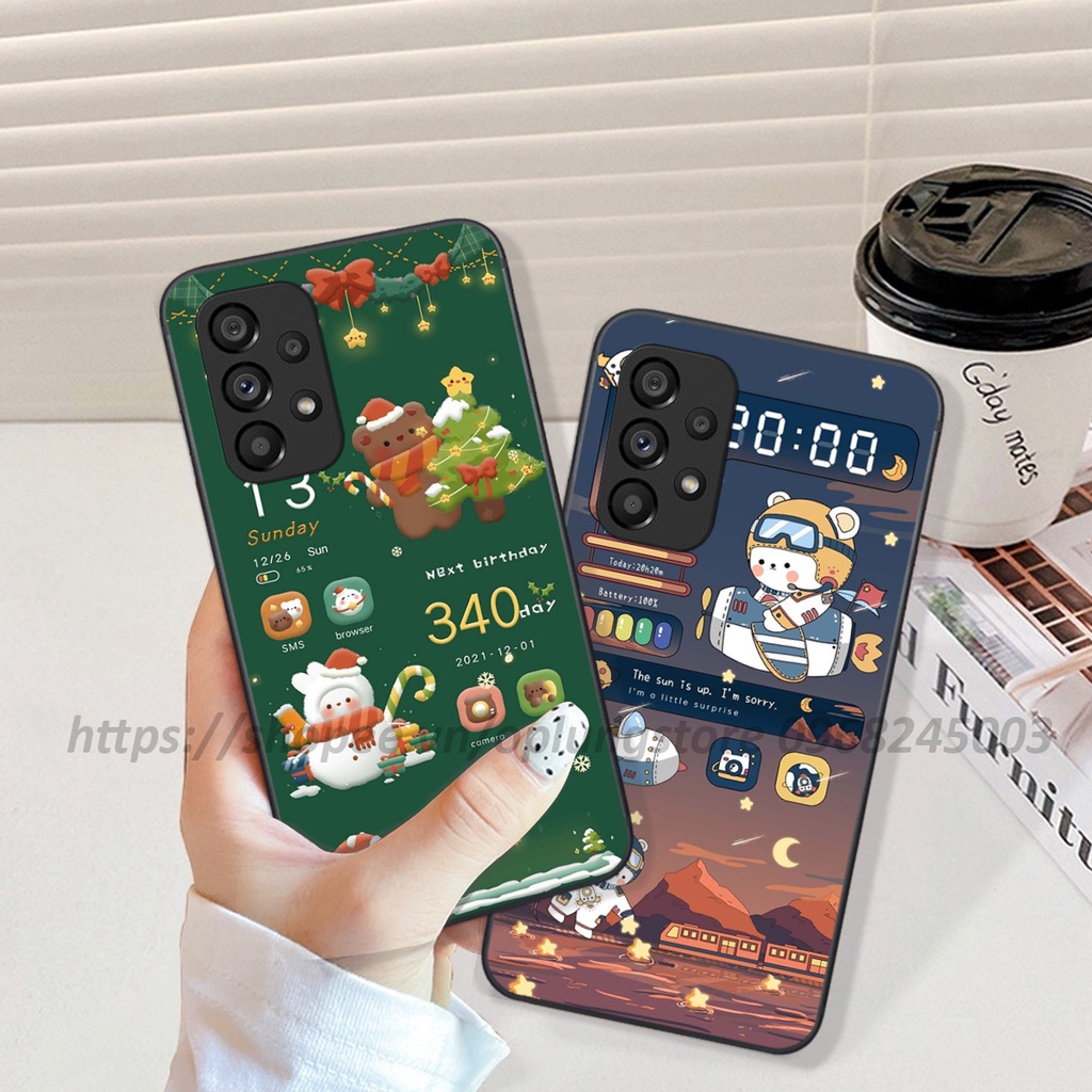 Ốp Samsung A13 / A23 / A33 / A53 / A73 4G-5G bộ hình bear lovely,merry christmas,space,mill tea cute