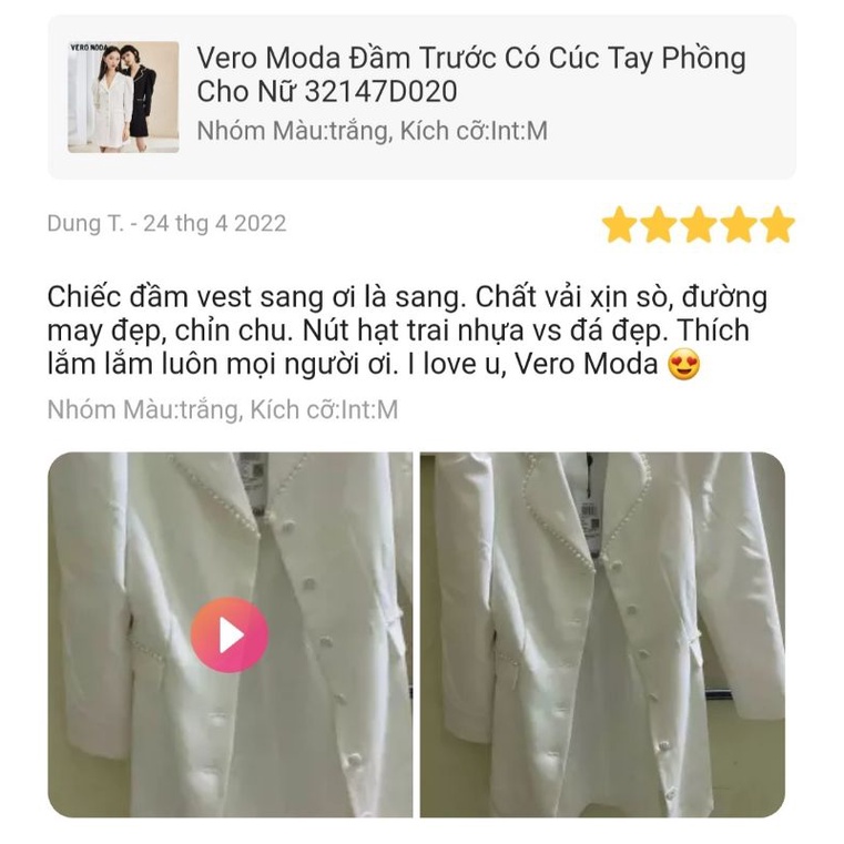 Thanh lý váy vest Vero moda new tag size M màu đen