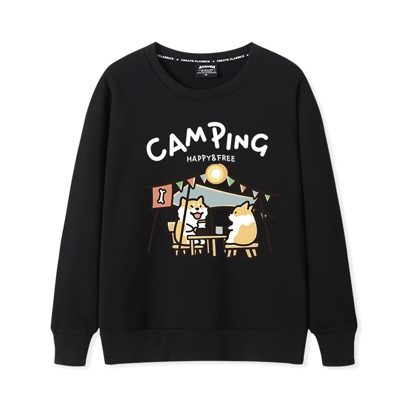 Áo Sweater Nam Nữ HappyFamily Camping In Hình Chú Chó Shiba Happy&Free