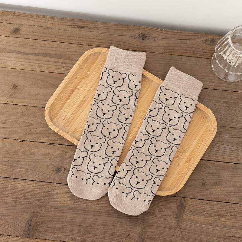 Dễ thương dâu tây bé bé gái bê sock gấu hoa ấm mềm bông đàn hồi trẻ em vớ mùa thu mùa đông trẻ em vớ 1-8 năm