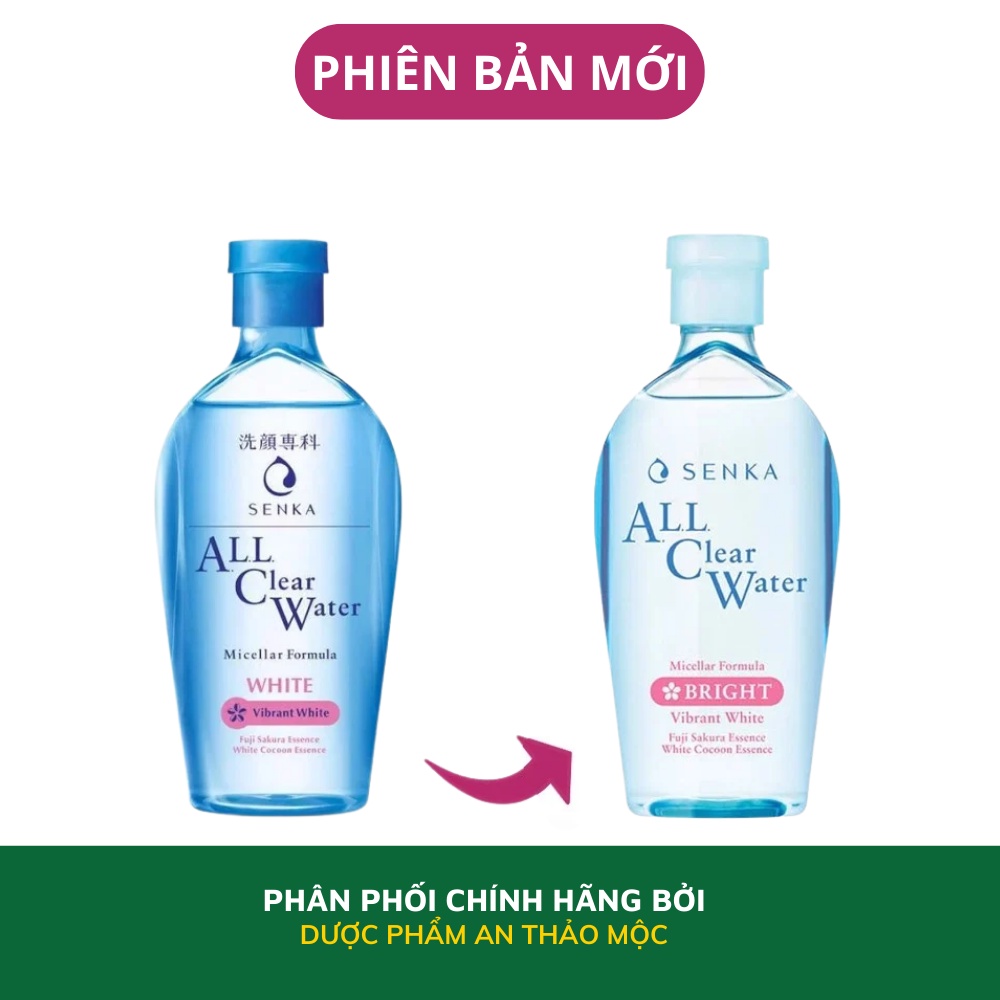 Nước Tẩy Trang Senka All Clear Water Bright làm sạch sâu bụi bẩn cặn trang điểm cấp ẩm dưỡng trắng 230ml.5021